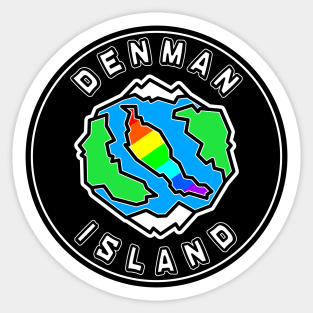 Denman Island on Planet Earth with Rainbow Vibes - Denman Island Sticker